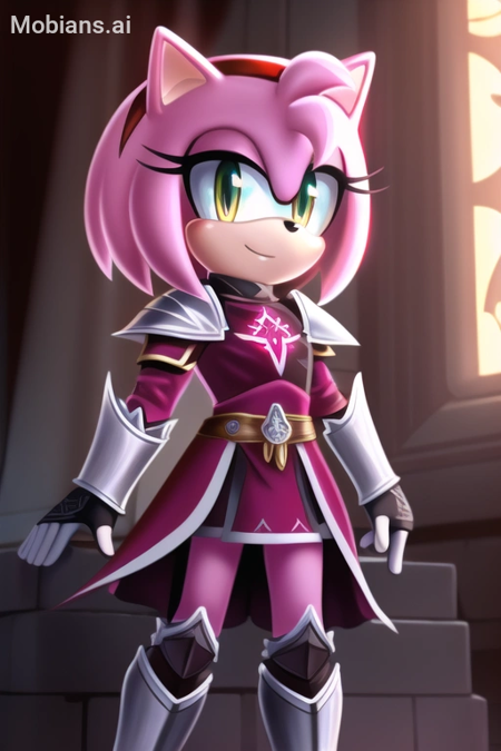 Amy Rose, ((wearing templar knight armor))