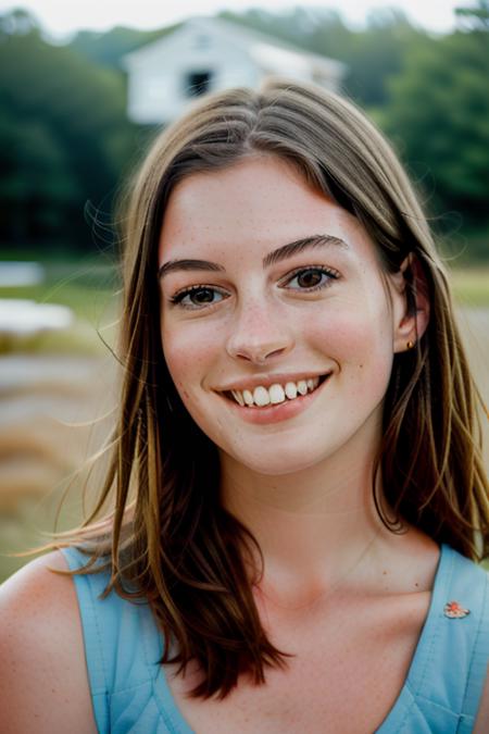 (raw) photo of a stunningly beautiful young pale woman, at my families cottage, perfect face, vacation memories, 8k uhd, adorable smile, sharp focus, fujifilm xt3