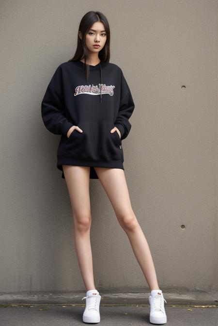 1girl, masterpiece, absurdres, highres, photograph of a cute 20 year old girl, slender body, model body, long slender legs, (streetwear),