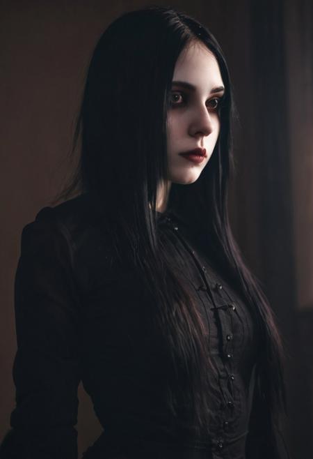 (((top-priority))), real-life, goth-girlfriend, split ambient twilight light, shallow focus, realistic shadows, ideal, vellus hairs, best image, best quality, depth of field, perfect composition, suggestive