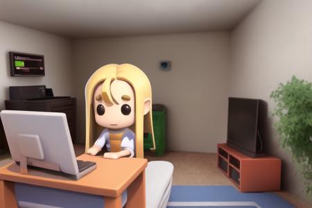 <lora:savannahXYZ2-e9:1> no humans, bedroom, computer, controller, chibi