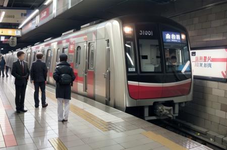 OsakaMetro3000, subway station, train station, scenery, train, real world location, railroad tracks