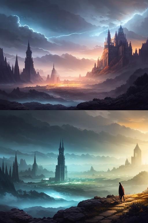 ((scenic masterpiece)), (best quality:1.2), ultra resolution, ((intricate details)), (perfect colors), beautiful scenery, elemental phenomena, distinctive central area, eerie atmosphere, fantasy world