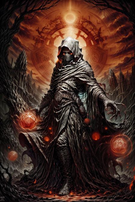 score_9, score_8_up, 8, score_7_up, solo,  
fantasy style, masterpiece, 8k, dynamic pose, 20 y.o, <lora:Fantasy_Classes_SD:1>,

(Dungeons and Dragons) Thorough, analog style, eye focus, highest quality, (highly detailed skin), full body, photo of a exquisitely beautiful,

BREAK
DnD_Grainyboyz,grainy, noise, Dark cyberpunk artwork of THE PROGENITOR OF LUST, Extremely hyper realistic detailed, A massive, withered tree stands at the center of a sunless grove, its roots tangled with ancient, forgotten symbols carved into the stone. Surrounding it are towering, wilted sunflowers, their twisted forms casting long shadows. In the darkness, a hooded figure whispers incantations, summoning ghostly apparitions that drift through the air, all illuminated by the faint glow of a sun crystal embedded in the cave ceiling. in the style of the decaying empire of Wurstreich, dark magic and grotesque creatures abound, inspired by Sean Aaberg's punk aesthetic, dark fantasy world combines grim landscapes with vibrant, exaggerated colorful art, heroes skirmish monstrous foes in a setting where rebellion, decay, and mysticism intertwine, crafting a unique, immersive vibe , the scene is captured in dimly lit dark fantasy but vibrant colors, with bold ink lines defining form against the watercolor wash of the aged paper

BREAK
oil painting, BadDream, negative_hand, NEG_EMBED_STABLE_YOGI_V3, FastNegativeV2, AissistV2
(detailed:1.3), (sharp focus:1.1), medieval style, (expressive face:1.2),,