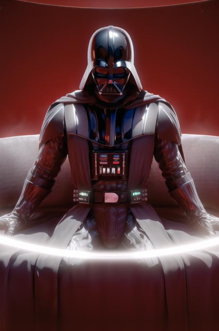 darth vader sitting on couch in a room with and a table in it with lights on the ceiling and a mirror on the wall, 
Black_outfit,hood, hood_up, boots, darth vader helmet,cape,armor, shoulder armor, armored boots, 
<lora:Agent47_hitman-KK77-V1:0.1>,<lora:Darth_Vader-KK77-V1:0.7>,darth vader,<lora:Inarius_DIABLO4-KK77-V1:0.3>,
1 Man, looking at viewer,(closed mouth:1.0),
NSFW,official art,extremely detailed CG unity 8k wallpaper, perfect lighting,Colorful, Bright_Front_face_Lighting,
(masterpiece:1.0),(best_quality:1.0), ultra high res,4K,ultra-detailed,
photography, 8K, HDR, highres, absurdres:1.2, Kodak portra 400, film grain, blurry background, bokeh:1.2, lens flare, (vibrant_color:1.2)