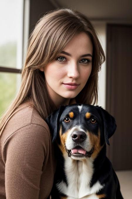 (realistic high resolution), (8K), (extremely detailed),  (best quality), (super detailed), (masterpiece)  (ultra-detailed), (hyperrealism:1.2), (photorealistic, hyperdetailed:1.2), insane details, a beautiful aesthetic girl with her Labrador , seductive look, cute face,
