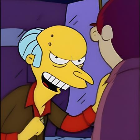 mr burns  yellow skin sneer