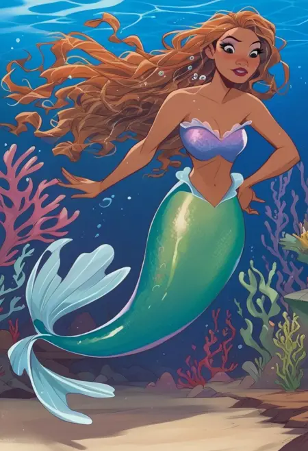 Ariel (Halle Bailey) Cartoon