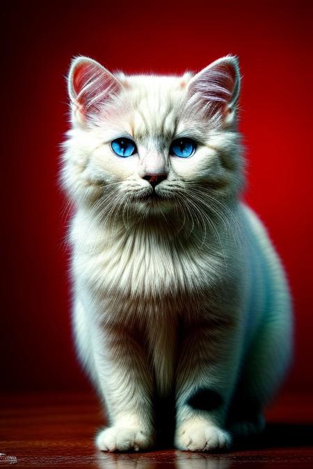 beautiful, ((masterpiece, best quality, intricate details:1.2)), persian white fluffy  cat with blue eyes  autumn day highres, realistic, UHD, sharp focus, mesmerizing, ultra detailed, high texture resolution, ((breathtaking)), photorealistic, 64k, crisp colors, 32 bit colors, dynamic angle, dynamic light, digital drawing, concept art, amazing composition
