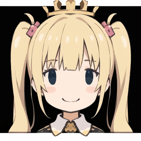 iconsono,drill hair,twintails,hair ornament,crown.  <lora:IconSono-08:0.85>,blonde hair,