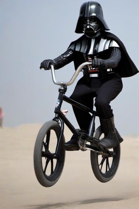 Masterpice,High Quality,
 <lora:PE_DarthVader:0.8> PEDarthVader
riding a bmx bike,bmx stunt