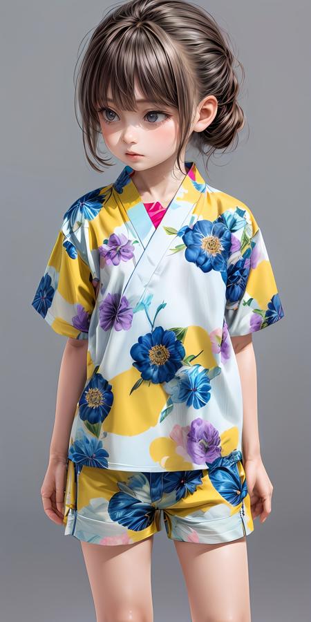  jyojifuku, floral print, short sleeves