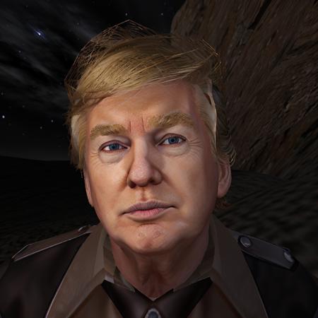 Donald trump, closeup, in desert, night time, pitch black, outdoors, <lora:MOHAA-Concept:1.2>