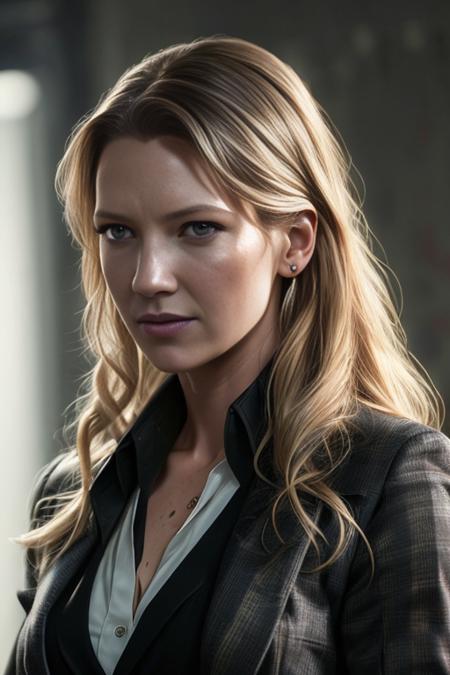 AnnaTorv,as a detective , modelshoot style, (extremely detailed CG unity 8k wallpaper), Intricate, High Detail, Sharp focus, dramatic,photorealistic painting art by midjourney and greg rutkowski ,  ((at a crime scene)), ((wearing a black suit)), ((paparazzi in the background)), (looking at viewer), (detailed pupils:1.2), dimly lit,  <lora:AnnaTorv:0.7>