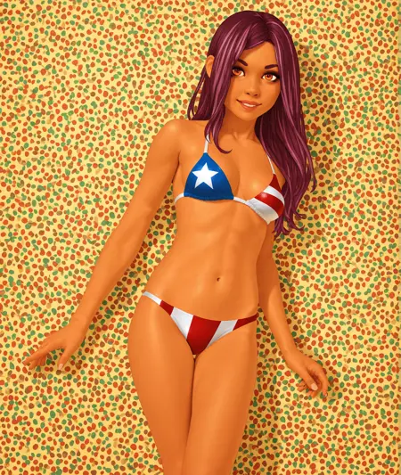[Malebolgia] Chile Flag Pattern Bikini and other object logo Illustrious