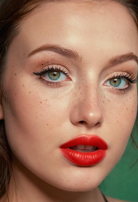 analog film photo (((EuroBabe, film grain, glamour analog photography))), brunette, green eyes, freckles, indoors, detailed skin, 4k, best quality, face closeup, ((volumetric lightning, makeup, glossy red lipstick, eyeliner)) . faded film, desaturated, 35mm photo, grainy, vignette, vintage, Kodachrome, Lomography, stained, highly detailed, found footage, UHD, 8K, ultra detailed, a cinematic photograph of (((EuroBabe, film grain, glamour analog photography))), brunette, green eyes, freckles, indoors, detailed skin, 4k, best quality, face closeup, ((volumetric lightning, makeup, glossy red lipstick, eyeliner)), beautiful lighting, great composition, Volumetric Lighting, (((EuroBabe, film grain, glamour analog photography))), brunette, green eyes, freckles, indoors, detailed skin, 4k, best quality, face closeup, ((volumetric lightning, makeup, glossy red lipstick, eyeliner)), light depth, dramatic atmospheric lighting, Volumetric Lighting