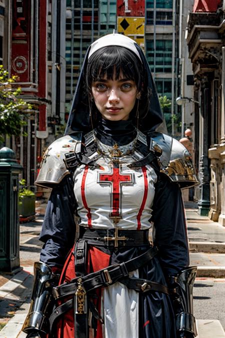 1girl, nun, armor, <lora:ArmorFusion:1.0> , complex background,
<lora:more_details:1>