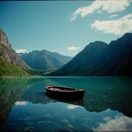 cinematic film still of  <lora:celluloid film skintone color style:1>
 <lora:add-detail-xl:1>1
 <lora:eyetune:1>
An award winning film still motion picture of a boat is floating in a lake with a mountain in the background,outdoors,sky,day,cloud,water,no humans,cloudy sky,scenery,reflection,mountain,landscape,lake , beauty, cinematic, film, filmic, film color, film skin tone, different colors, different people, different, unique, random, film contrast, film saturation, celluloid, Kodak, VISION3, realistic, detailed background, detailed environment, natural color, perfect exposure, natural exposure, shot on film, celluloid film skintone color style, shallow depth of field, vignette, highly detailed, high budget, bokeh, cinemascope, moody, epic, gorgeous, film grain, grainy