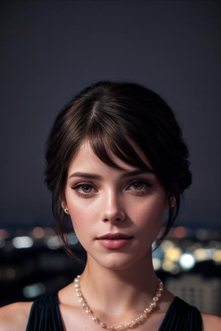 AshleyG_SoloTI_v1,
(In a modest navy blue dress, with a string of pearls, for a reserved and traditional look),
(On a rooftop at midnight, with the city lights glittering below, a stark and isolated ambiance:1.3),
(seductive:1.3),(analog, cinematic, film grain, hazy atmosphere, cinematic shot:1.3), 
 <lora:add_detail:0.6>,<lora:LowRa:0>, PA7_Portrait-MCU,