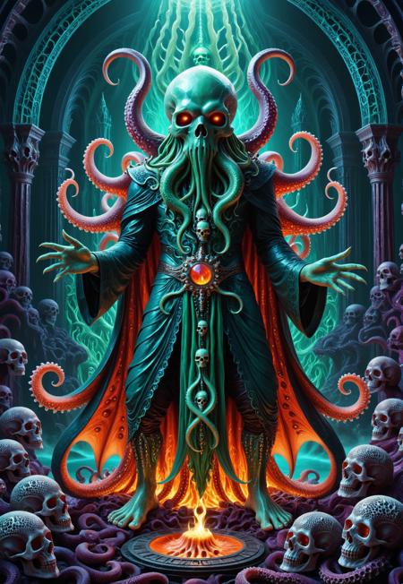 (((slimes_skullwm))), (((Fractangles)))

((Barefoot furry character, cinematic setting, furry male)), 
Master of evil, squid of darkness
Octopus of inferno and hell
Dead you lie sleeping, in eternal siesta
Counting two Tera-sheep
When death dies thy time shall be
To unleash upon us plankton and death
So hear the voice of your colf summoning thee
Waiting for the call of Cthulhu!
Cthulhu the ancient, bringer of bills
Lord of Telekom Rl’yeh
Appear in your subscribers dreams
Advertising tariffs of pain and convenience
Send the world your death SMS
Forwarding animated doomsday gifs
When thy kingdom rises once again
Hire us first in the mighty call center of Cthulhu!
BREAK, intricate details, highly detailed, extreme detail, octane render, fine art, best quality, highres, (detailed face:1.5), ((full_body)), UHD, (((perfect hands))), low light,