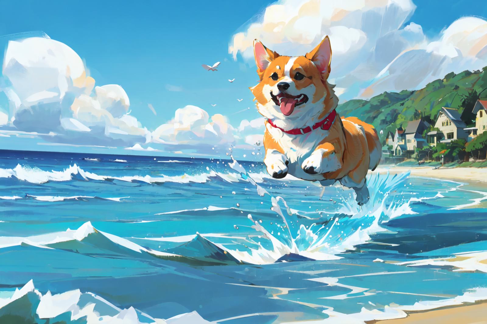 小柯基 snatti风格/corgi style by snatti Lora image by chosen