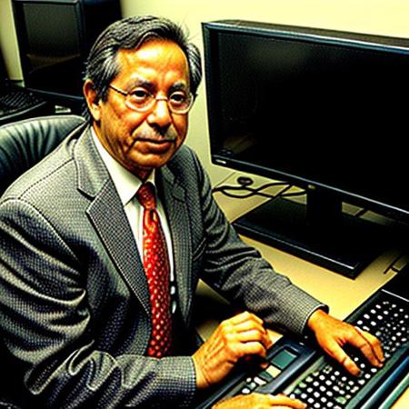 a man billion rat turds shoved into a skin suit works at a computer