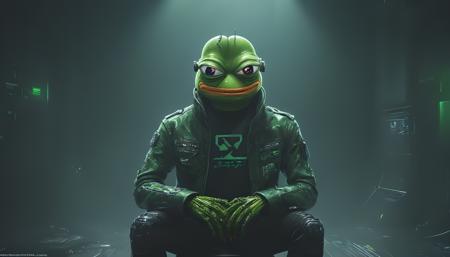 (cyberpunk style:1:2) (photo portrait of (pepe_frog:1.4) sitting in a wing chair), (professional photo of pepe_frog sitting in a wing chair:1.2), (extremely detailed pepe_frog face:1.4), full body shot, (1 boy), cyberpunk clothing, cyberpunk, (cyberpunk background:1.2), (extremely detailed cyberpunk background:1.3), extremely detailed background, cyberpunk body modification, cyberpunk 2077 body modification, (neon city background), cyberpunk suit, robot, science fiction, solo, full body, wires and cables, sharp focus, natural lighting, cyberpunk reimagined, neon lights, action pose, colorful, bright colors, science fiction, a dystopian cyberpunk city, neon, cyberpunk 2077, (cyberpunk 2077 cityscape), art by Masamune Shirow,soft neon light, cinematic, vivid details, robotic bionic features, (masterpiece, hyperrealistic, best quality:1.2), official art, extremely detailed CG unity 8k wallpaper, detailed background, best quality, expressive eyes, perfect face, perfect eyes, perfect anatomy, extremely detailed eyes and face, looking at viewer, detailed background, detailed clothes, cinematic lighting, beautiful 8k, masterpiece, best quality, high quality, hdr, photography by cosmicwonder, high definition, symmetrical face, volumetric lighting, 24mm, 4k, DSLR, high quality, ultra realistic,