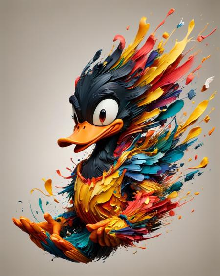(best quality, masterpiece:1.4) , (ultra high resolution:1.4) , extremely detailed, made of ral-drptpl, Daffy Duck, <lora:ral-drptpl:1>