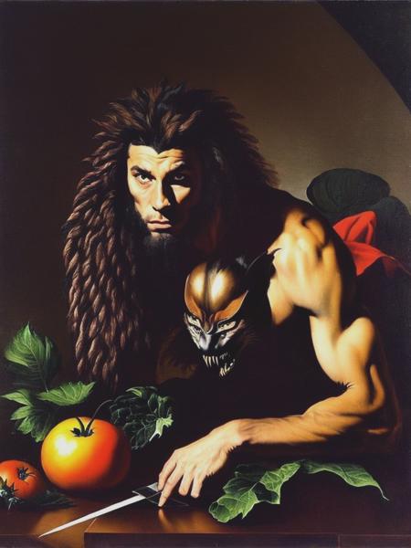 <lyco:WillemVanAelst:1.0> the predator created by Caravaggio