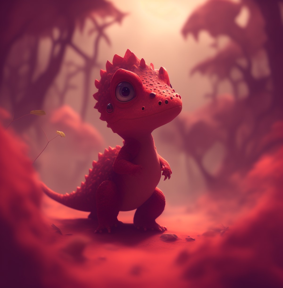 cute red dicuki surrounded by dust, natural environment, jungle,  beautiful, cute , 4k, detailed , intricate detail, digit...