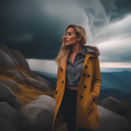 <lora:w00ds2:1>  contrasts <lora:offset_0.2:.5> w00ds,  an, an attractive woman, on a (mountain-top), wearing a (coat), (heavy-rainstorm:1.1), 24mm, 4k textures, soft cinematic light, adobe lightroom, photolab, hdr clouds, intricate, elegant, highly detailed, sharp focus, ((((cinematic look)))), soothing tones, insane details, intricate details, hyperdetailed, low contrast, soft cinematic light, exposure blend, hdr,