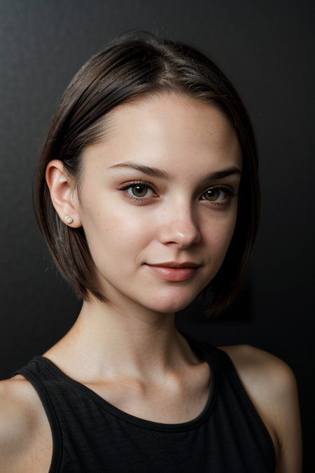 RachaelLeighCook, razored combover bob haircut, young woman, ((slim, fit, lanky, coltish:1.3)), white bodycon dress, spaghetti straps, looking at viewer, Hasselblad H6D, 80mm portrait, natural lighting, oiled skin, perfect eye blush, slightly open mouth, long eye lashes, <lora:epiCRealismHelper:0.2>, <lora:hairdetailer:0.3>, ((basic black backdrop:1.3)), detailed skin texture, (blush:0.5), (goosebumps:0.5), subsurface scattering, RAW candid cinema, 16mm, color graded portra 400 film, remarkable color, ultra realistic, textured skin, remarkable detailed pupils, realistic dull skin noise, visible skin detail, skin fuzz, dry skin, shot with cinematic camera