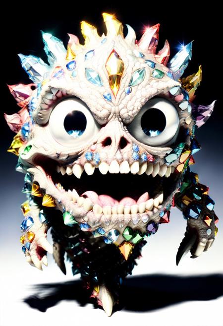 Permian monster made of multicolored diamonds, diamondMW, countless diamonds,