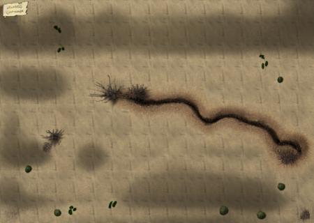 a map of a desert area with rocks and trees, <lora:desertplus-10:1>