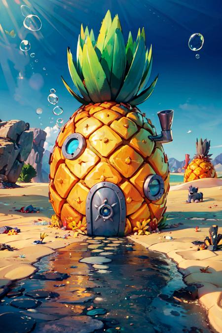 Pineapple Under The Sea (Bikini Bottom, Pacific Ocean) (SpongeBob SquarePants) [Pony & SD1.5] v1.0