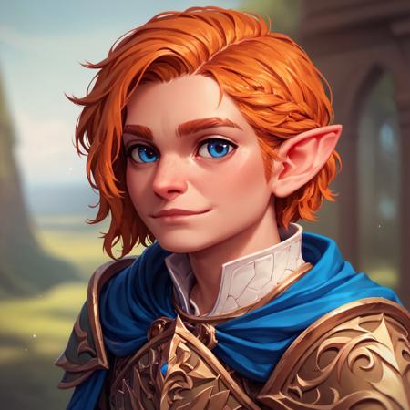 halfling, short stature, pointed ears, big eyes big feet