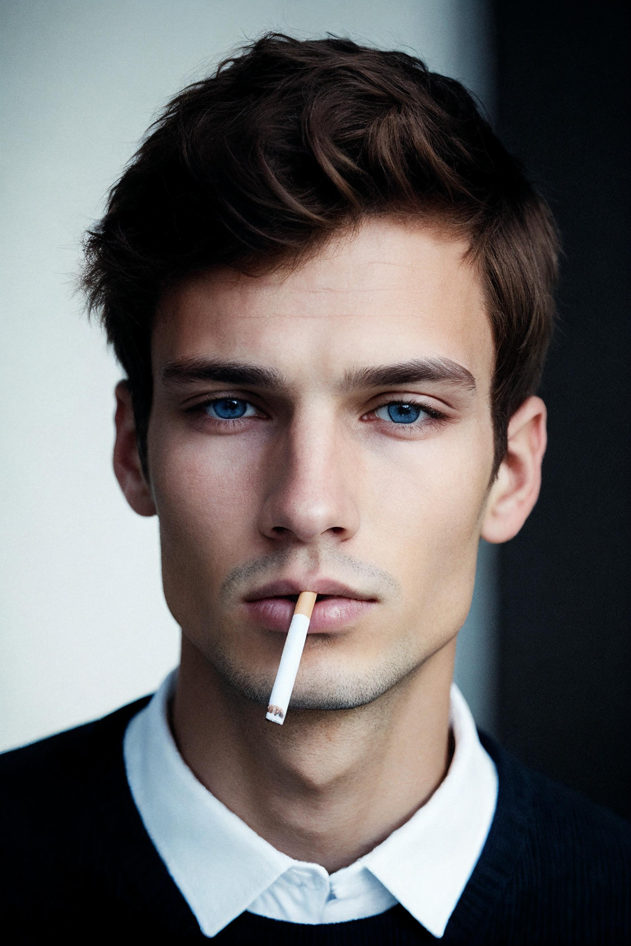 Cigarette in mouth. image by Tigra