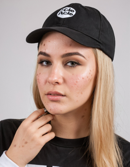 Detailed natural skin and blemishes without-makeup and acne