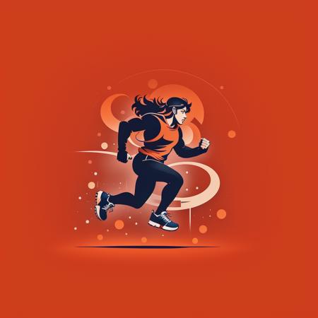 logo, A logo for a fitness app, dynamic running figure, energetic colors (red, orange) ),LogoRedAF
,<lora:logo15PasWithoutTERep5:1>