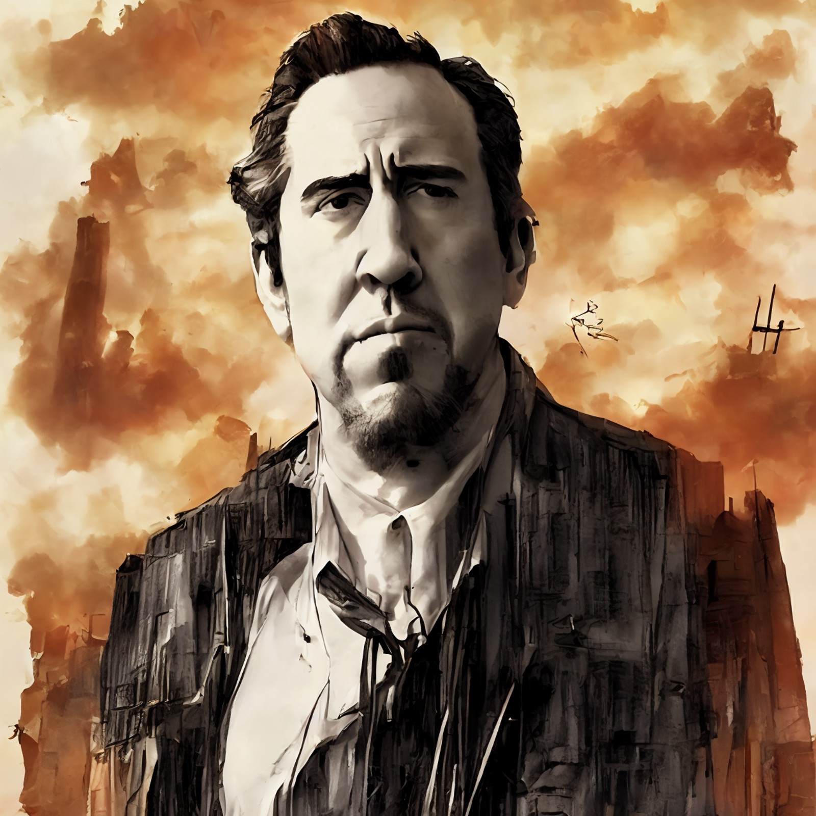 digital Ink, Nicholas Cage as president, style by CyberCity