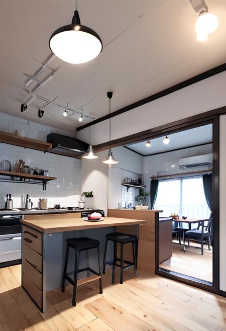 日本の住宅のLDK (living room & dining room & kitchen) SDXL SDXL_V1