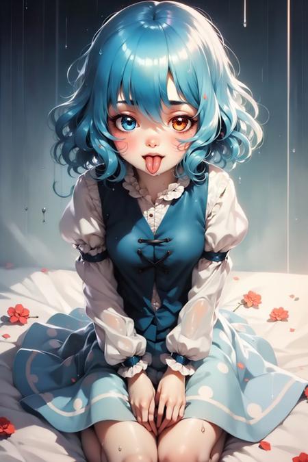 tatara kogasa heterochromia blue vest shirt puffy sleeves long sleeves skirt