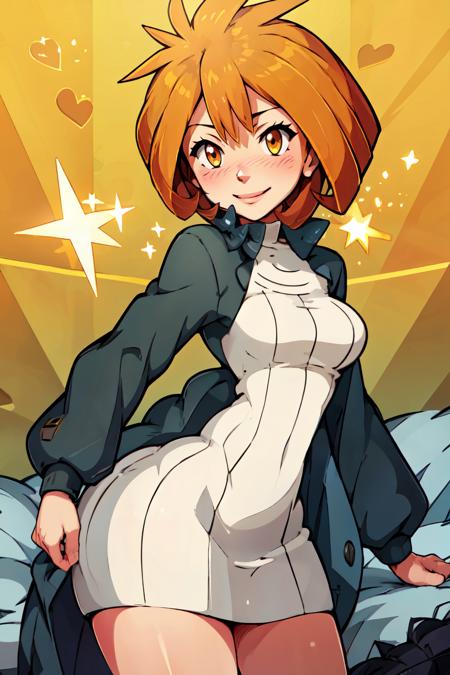 zzBrigette, short hair, orange hair, brown eyes, zzBrigette, short hair, orange hair, brown eyes, blue jacket, white dress,