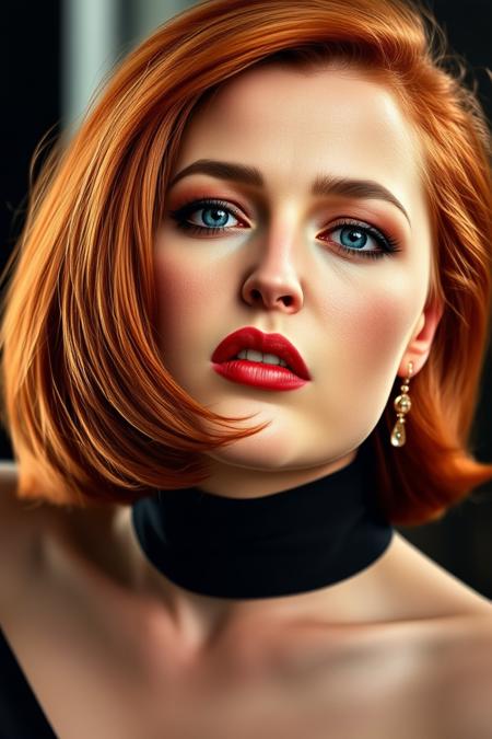 upper body high fashion photo of a woman with red hair. Epic inspiration for autumn natural makeup, abstract art, Exquisite detail, high resolution photo, realistic photo, intricate detail, natural lighting, elegant dress, agentscully