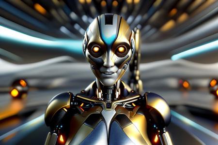 masterpiece, awesome quality, hyper detailed, ((DonMX3n0T3ch, futuristic, scifi, tech)), female robot,  <lora:DonMX3n0T3ch:1.5> cool, awesome