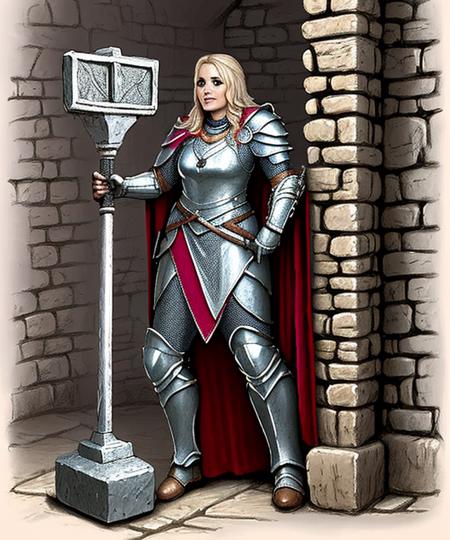 wjqhammer female cleric, castle room, illustration, <lora:wjqhammer-13:0.7>