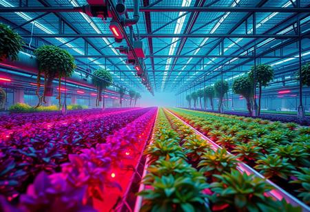 32k masterwork breathtaking HD photo, cyberpunk aeroponic farm bay
