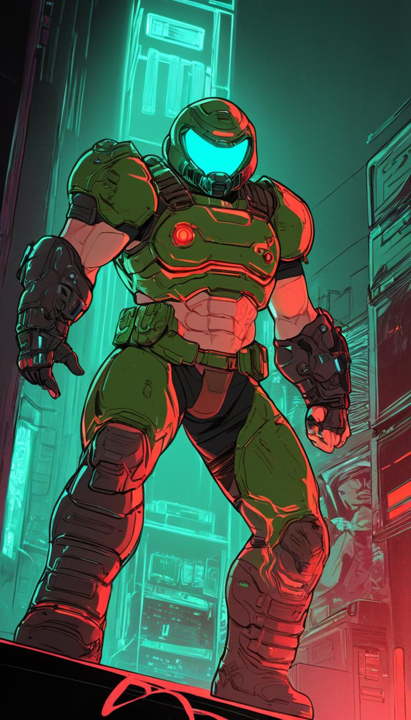 Doomguy (Doom Marine/Slayer) [Doom] LoRA XL image by Hevok