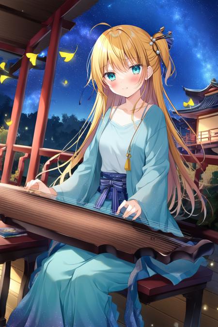 playing instrument guzheng