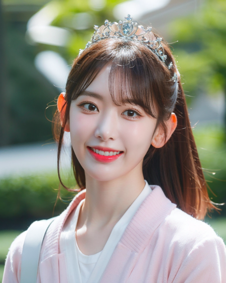masterpiece, best quality, 1girl, face, smile, princess <lora:SakuraV1:1> Sakura